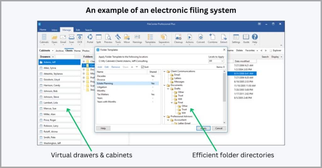 Electronic filing system - What is an electronic filing system